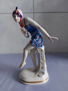 Karl Ens Volkstedt Porzellan Figur - Art Deco Tänzerin - - Bild 1 von 24