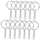 150 pcs 1 Inch/25mm Split Keyrings with Chain Silver Keychain Ring