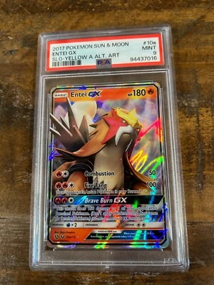 POKEMON 2017 Shining Legends SM Yellow A Alt Art ENTEI GX #10a PSA 9 Mint RARE - Image 1 of 2