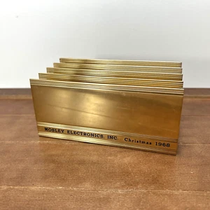 1968 Christmas, Mosley Electronics Inc, Brass Mail Letter Holder Desk Organizer - Picture 1 of 7