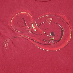 Painted Dragon T Shirt Womens Size Large Red Cotton Graphic Tee Magic Paint - Picture 1 of 7