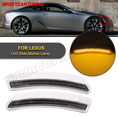 LED Amber Side Marker Signal Light Assembly Kit For 2018-2022 Lexus LC500/LC500H - Image 1 of 4