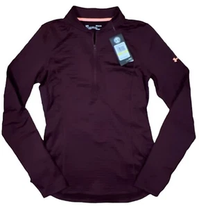 UNDER ARMOUR Women's Sz M COLD GEAR  1/4 ZIP Pullover Shirt Burgundy MSRP $80 - Picture 1 of 6