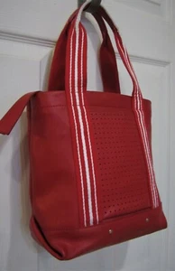 LAMARTHE Paris Quality RED Leather Shoulder TOTE BAG Purse Auth GR8 Summer Bag - Picture 1 of 11