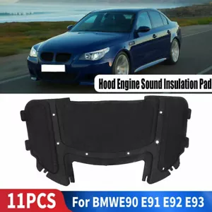 Cotton Car Hood Engine Sound Insulation Pad For BMW E90 E91 E92 E93 323i 325i - Foto 1 di 6
