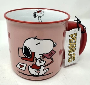 Tazza Peanuts Snoopy BE MINE San Valentino 20 oz rosa e rossa nuova - Foto 1 di 4