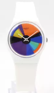 New Swiss Swatch Color Calendar White Silicone Watch 34mm GW709 $75 - Picture 1 of 5