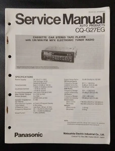 PANASONIC CQ-G27EG lettore cassette nastro manuale di servizio riparazione automatica APD8904930 - Foto 1 di 1