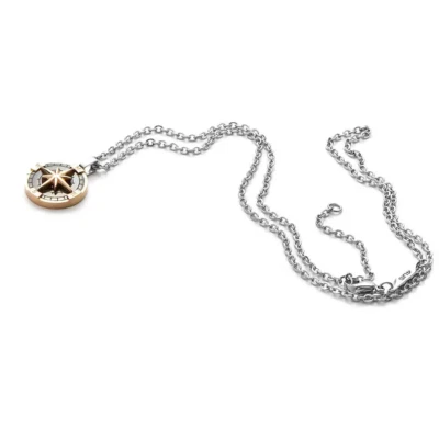 4US CESARE PACIOTTI  ROSE GOLD  WIND ROSE   COLLANA  UOMO ACCIAIO, 4UCL3488 - Immagine 1 di 2
