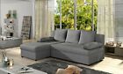 L-shaped Universal Corner Sofa Bed Dako Gina With Storage Black Dark Grey 