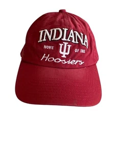 Indiana Hoosiers Adjustable Cotton Baseball Cap By Top Of The World Red - Picture 1 of 7