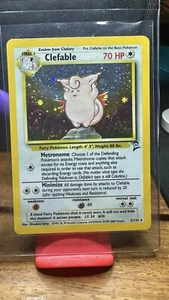 Pokemon Card - Base 2 Set 5/130 - CLEFABLE (holo-foil) - Picture 1 of 2