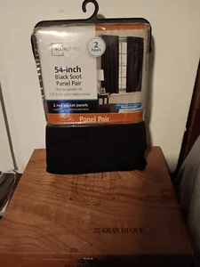 2 panels, 54 in black soot. Curtain/drapes pair. unopened. - Picture 1 of 1