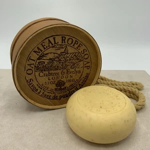 Rare! VTG. NEW Crabtree & Evelyn For Men Oatmeal Rope Soap with Container 5.3oz - Picture 1 of 3