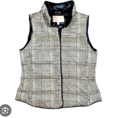 Banana Republic Pata de Gallo Abajo Chaleco Abombado Mujer Talla Mediana Foto 1 de 4