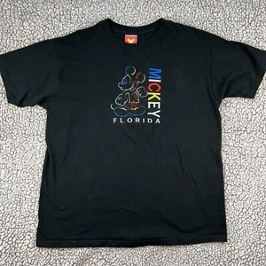 Vintage Mickey Mouse Embroidered Flordia 00’s Black Colorful Retro Disney World - Picture 1 of 5