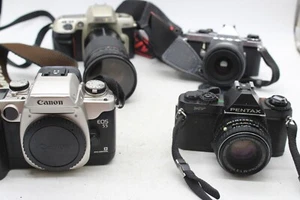 F x4 Vintage SLR Film Cameras Inc Pentax ME Super, Nikon F60, Pentax MV etc - Photo 1/5