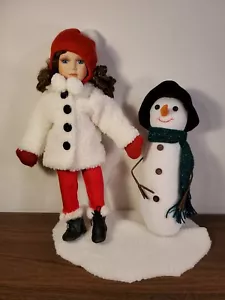 American Girls Samantha "Snow Much Fun" Porcelain Doll With Snowman - Picture 1 of 7