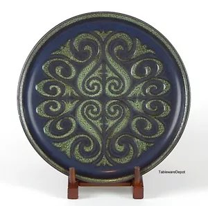 Denby Bukara: plato de cena de 10 1/8", defecto menor, azul, verde - Imagen 1 de 3