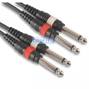 1.5m 2x 6.35mm MONO Jack to Jack Male Plug Cable Audio Amp Mixer Lead - Picture 1 of 1