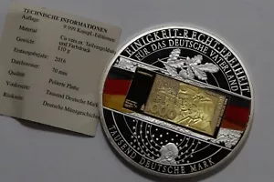 π§ π©πͺ GERMANY SUPER MEDAL GOLD PLATED 1000 MARK 70mm PROOF B58 #75 BX66 - Picture 1 of 2