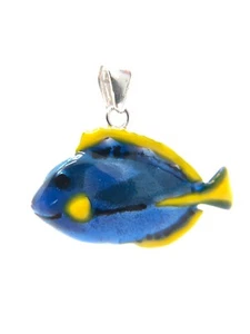 Pendente ciondolo pesce chirurgo tropicale Argento 925 smalto brillante - Imagen 1 de 3