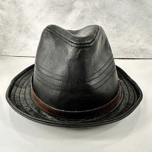 Freedom Hüte Echtleder Fedora XL schwarz braun Band American Hat Makers - Bild 1 von 9