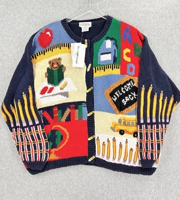 NUEVO CON ETIQUETAS Suéter Tejido a Mano Ojo de Águila De Colección Para Mujer 3XL Escuela Casa Maestra NUEVO Foto 1 de 4