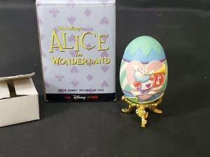 Disney Alice im Wunderland "Weißer Hase" Deko Ei mit goldenem Ständer - Bild 1 von 8