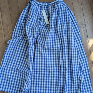 ICHI blue and white gingham check flared skirt F/S from Japan - Bild 1 von 4