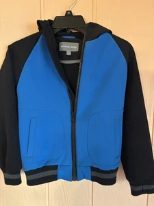 MICHAEL KORS SIZE 7 YOUTH BLACK/ BLUE HOODED JACKET - Picture 1 of 6