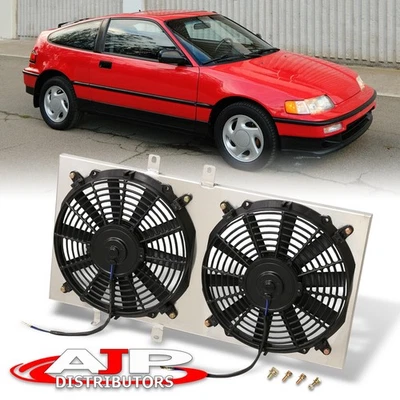 12" Performance Aluminum Radiator Fan Shroud For 1988-1991 Honda CRX ED8 Manual Foto 1 de 4
