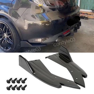 For Mazda 3 Mazda 6 Rear Bumper Lip Diffuser Splitter Spoiler Glossy Black Foto 1 de 4