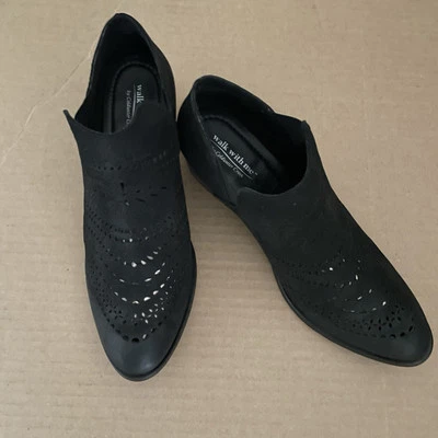 Coldwater Creek Walk With Me Black Suede  Ankle Boots 8.5 Festival Western Clean - Image 1 of 4