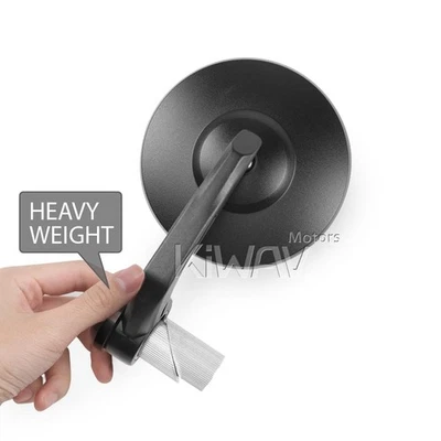 Bar end mirrors heavy weight BOB black 1" hollow bar ID 17-24mm fits Suzuki - Image 1 of 4