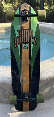 "Longboard completo de colección Landyachtz Trooper monopatín a rayas verdes 36,5""" Foto 1 de 4