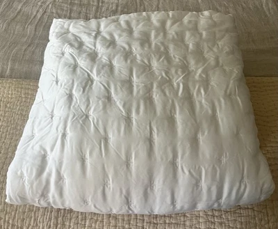 Edredón acolchado Pottery Barn TENCEL LYOCELL Queen ~ blanco ~ Foto 1 de 4