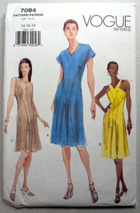 VOGUE 7084 Sz 14-18 Misses Close Fit Slightly Flared Lined Dress EASY Uncut - Picture 1 of 3