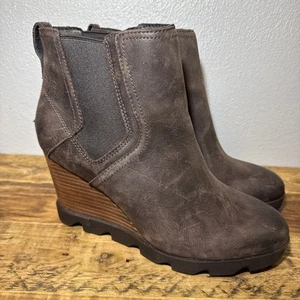 Sorel Joan Uptown Chelsea Bootie Damen 10 braun wasserdicht Keilabsatz neu - Bild 1 von 17