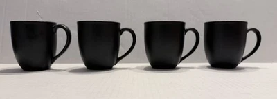 Noritake Colorwave Black Graphite Mugs Coffee Cups Set of 4, EUC. - Image 1 of 4