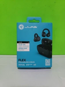 JLab Flex True Wireless Bluetooth Open-Ear Earbuds - Black Open Box - Picture 1 of 8
