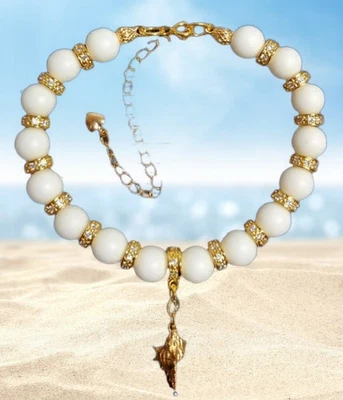 Damen Armband💫Damen Perlenarmband 24 Karat vergoldete Perlen Damen Schmuck - Bild 1 von 2