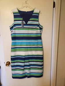 NWT Talbots Women Multi Striped Sleeveless Size 16 - Picture 1 of 7