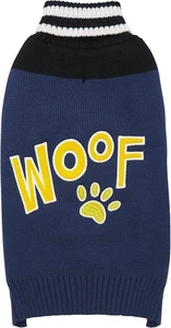 KYEESE Dog Sweater Woof Turtleneck Dog Knitwear with Leash Hole - Blue, 2XL - Picture 1 of 11