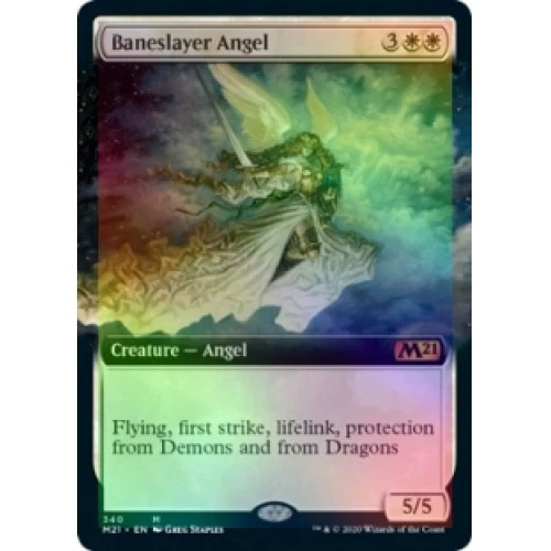 FOIL BANESLAYER ANGEL (EXTENDED ART) Core Set 2021 M21 Magic MTG MINT CARD - Image 1 of 1