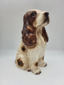 Statuina cane Cocker Spaniel in ceramica marrone 8,75" - Foto 1 di 15