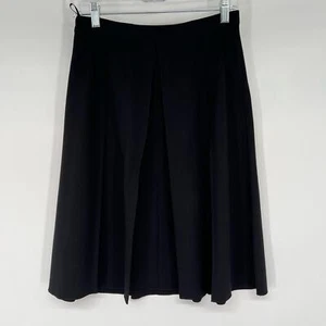 Les Copains Pleated A-Line Skirt Women's Size 42 XS Black Office Career Mid Rise - Picture 1 of 10