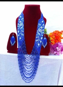 Nuevo Collar Pendientes Multi Hilo Cuentas Estilo Boho Americano Cuentas Hechos a Mano Semilla - Imagen 1 de 2