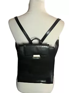 Mandarina Duck Vintage Leder Rucksack schwarz strukturiert gefüttert Tasche - Bild 1 von 11
