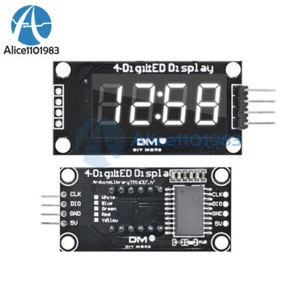 Blanco TM1637 0.36" pulgadas 7 segmentos 4 dígitos pantalla LED reloj módulo de tubo LED #F21 - Imagen 1 de 4